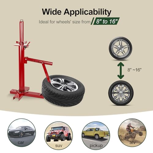 EASYBERG Manual Tire Changer Machine Portable Hand Bead Breaker Mounting Tool for 8” to 16” Tires for Home Garage Small Auto Shop