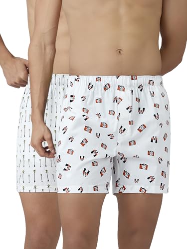 Image of XYXX Men's Remix Regular Fit Cotton Printed Boxer with Dual Pocket & No Marks Waistband (Pack of 2)