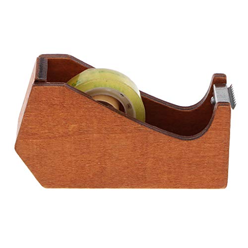 Lindo e resistente cortador de fita para mesa de escritório, cortador de fita de madeira, organizado