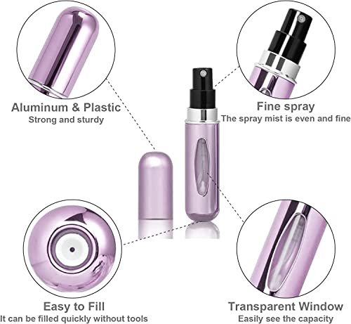 HENGBIRD 5ML Perfume Atomiser 3 Pcs Travel Perfume Bottle Mini Atomizer Spray Bottle Refillable Portable Empty Fragrance Bottle Container for Perfume Aftershave Travel Holiday and Night Out - Image 4
