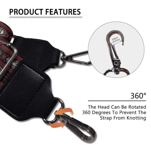 Image of Adjustable Purse Strap for Women, Crossbody Wide Handbag Strap Replacement, Sturdy Bag Strap with Silver Hardware