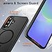 Ezanmull for Samsung Galaxy A36 5G Phone Case Magnetic Shockproof, [Fit for MagSafe] [Glass Screen Protector + Camera Lens Protector] Translucent Anti-Fingerprint (Black)