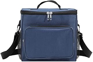KitchenRaku Insulated Picnic Lunch Bag, Large Portable Cool Tote Bags, Water-Resistant Thermal Leak-Proof bento Box Bag for Women, Men, Children for Work School Hiking Camping TG29 (TG29-navy Blue)