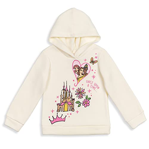 Disney Princess Ariel Princess Belle Princess Tiana Toddler Girls Fleece Hoodie White 4T