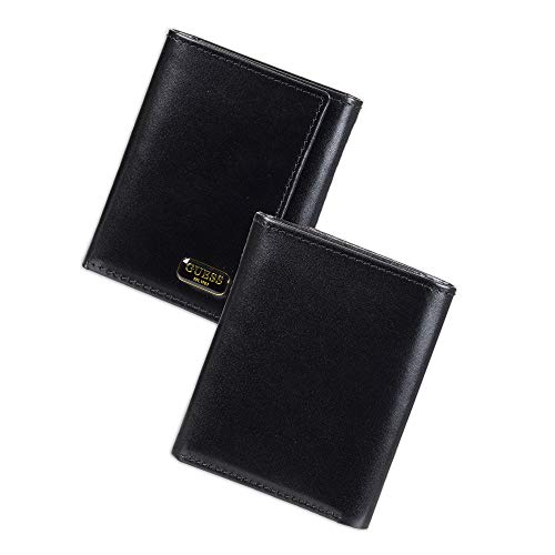GUESS Men's Leather Trifold Wallet, Black Chavez, One Size2