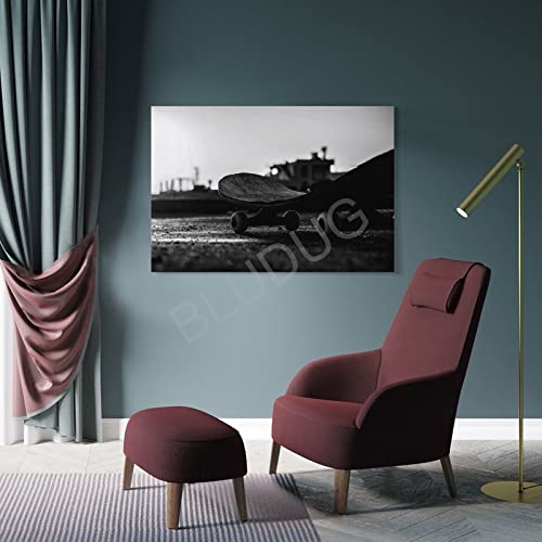 Bludug Skateboarding Poster,Skateboard Art Photo Black And White Skateboard Canvas Wall Art Poster Canvas Painting Wall Art Poster For Bedroom Living Room Decor24X36Inch(60X90Cm) #TOP3