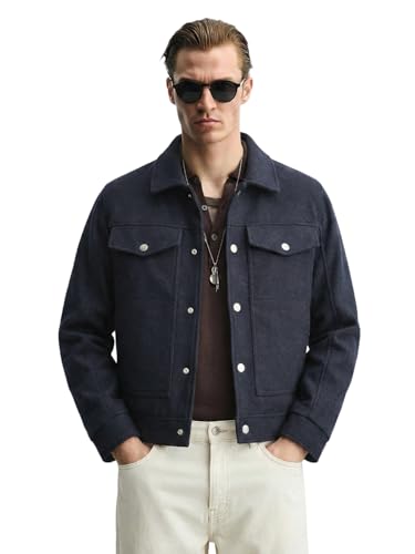 Image of The Indian Garage Co Men Regular Fit Long Sleeves Cutaway Collar Solid Jacket