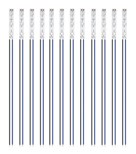 HUAZIZ 12 Piezas 50mm 2835 Pre Cableado de LED, 12V - 18V LED para Modelos, Azul