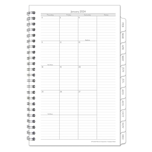 FranklinCovey - January 2024 Compass Monthly Wire-Bound Planner (Classic, Jan 2024 - Dec 2024)