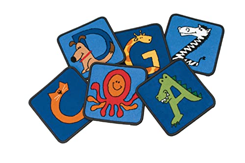 Carpets for Kids 5526 - Set di 26 posti a sedere per animali dalla A alla Z, quadrati da 30,5 cm, multicolore