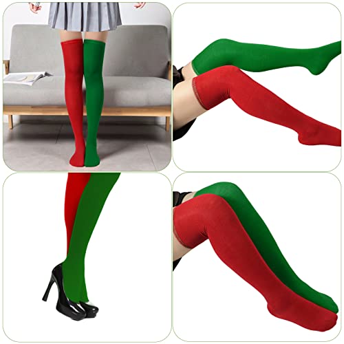 Image of KINBOM 1 Pair Thigh High Socks, Cotton Soft Knee High Long Stockings Women Leg Warmers for Wednesday Christmas Cosplay
