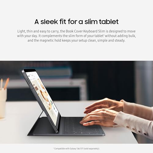 Image of Samsung Galaxy Tab S11 Book Cover Keyboard Slim, AI Key Ready, PC-Like Experience, Sleek, US Version, Black