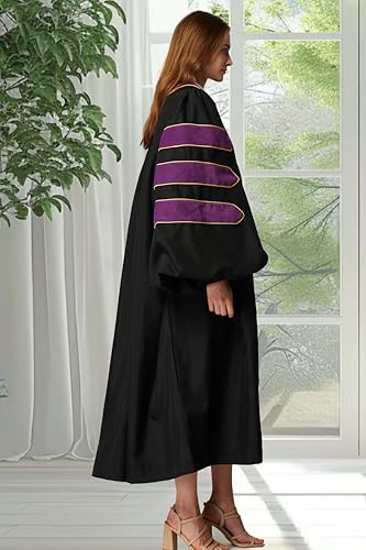 Image of MyGradDay Unisex Deluxe Graduation Doctorate Robe with Gold Piping Available for Customization