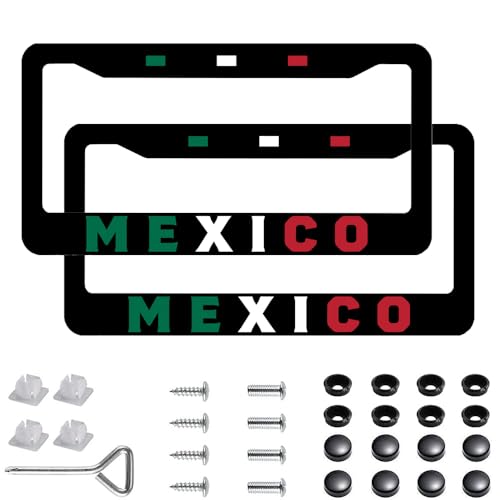 2 Pack for Mexico License Plate Frame - Mexican Flag