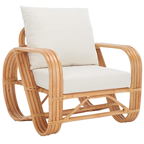 Sillón con cojín natural blanco madera miniatura 1