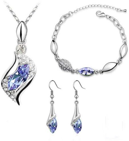 Platinum-plated Fashion Jewelry Set with Imported Crystal Element (CF-1083-S10)