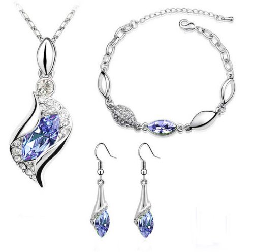 Platinum-Plated Fashion Jewelry Set With Imported Crystal Element (Cf-1083-S10) #TOP1