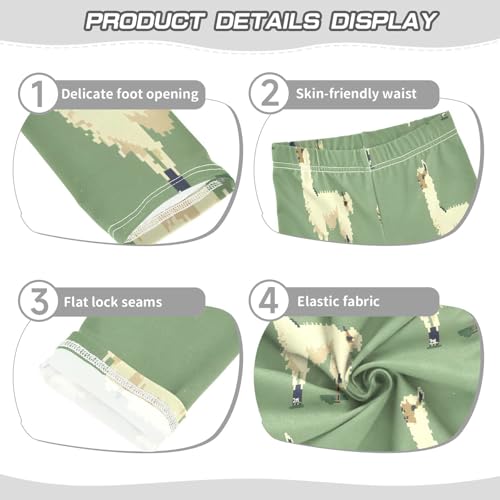 Toddler Girls Leggings Printed Yoga Pants Leggings White Black Llama for Kids3