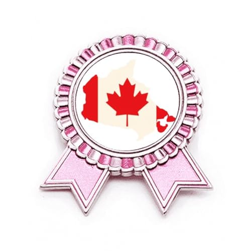 Broche drapeau Canada en métal rose pour sublimer vos vestes de voyage