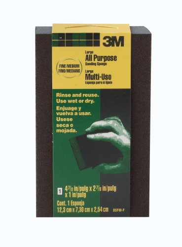 3M Large Area Sanding Sponge, 4.875-Inch by 2.875-Inch by 1-Inch