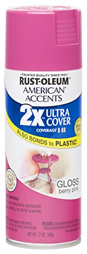 Rust Oleum 280700 American Accents Ultra Cover 2X Spray Paint Gloss Berry Pink 12-Ounce