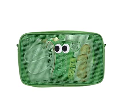 Bolsa de cosméticos kawaii bonita, bolsa de maquillaje estética Y2K, bolsa de cosméticos Y2K para bolso (L, verde)