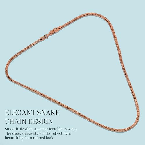 Pure Copper Snake Chain Necklace for Men & Women, Heavy Solid Copper Statement Jewelry Gift, Multiple Lengths (16–26 Inch)3