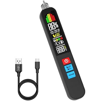 Bside Phase Tester Rotary Field Meter 3 Phase AV 121000V Voltage Tester Pen Rotation Display Tester Detector Meter 3 Phases with and Buzzer Tester Shows