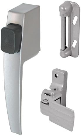 Prime-Line K 5006 Screen and Storm Door Push Button Latch Set With Night Lock – Replace Old or Damaged Screen or Storm Door Handles Quickly and Easily – Aluminum Finish, Fits Doors 5/8” – 1-1/4” Thick (Single Pack)