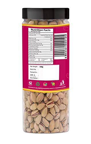 Image of YUM YUM Premium Roasted & Salted Jumbo Size Pistachios Nuts 450g Pack of 3-150g Each | Pista Dry Fruits | Super Crunchy & Delicious Healthy Nuts | Gluten Free & Low-Calorie