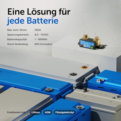 Victron Energy SmartShunt Batteriewächter (Bluetooth) - Victron Shunt - Batteriemonitor - 6.5V-70V - 500 Amp