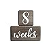 LovelySprouts Premium Solid Wood Baby Milestone Age Blocks + Gift Box | Gray Stained Natural Pine | Weeks Months Years Grade Newborn Photo Props | Pregnancy Gift and Keepsake, Month Photos