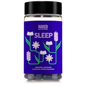 NAKED Sleep – GABA L Theanine Natural Sleep Aid – Lemon Balm, Lavender, and Melatonin for Improved Relaxation and Sleep Quality – Gluten-Free and Vegetarian – 30 Capsules