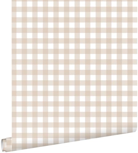 papier peint à damier beige 50 x 900 cm - ESTAhome