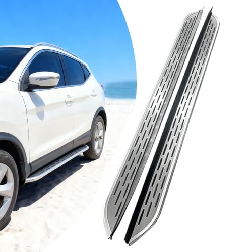 Estribos para Chery Omoda 9 C9 SHS 2025 2026, escalones laterales de aluminio con textura antideslizante, kit completo de instalación atornillada sin taladro (2 piezas plateadas) (CKLY)