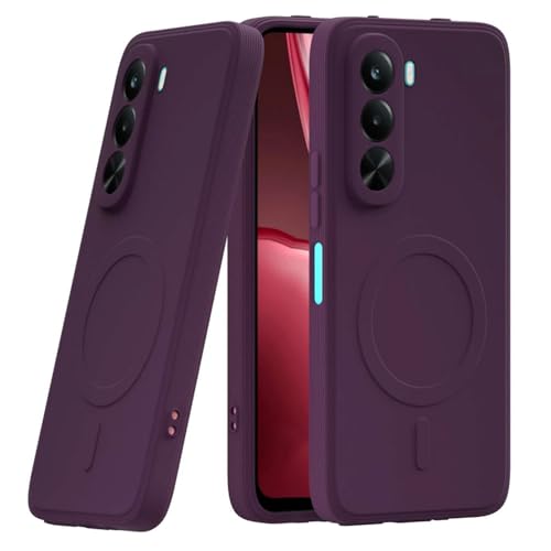 Image of Back Cover Compatible with Realme P4x 5G | MagFit Ring Design (Non-Magnetic) | Shockproof Case | Anti-Slip Grip | Raised Camera Edges | Slim Protective Case for Realme P4x 5G (Purple)