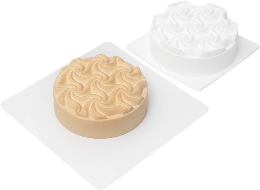 Pastry Tek 6.8 Inch Swirl Cake Pans, 10 Oven-Ready Silicone Bundt Cake Pans - Flexible, Freezable, White Silicone Small Cake Molds, Easy Release, For Baking Desserts - Restaurantware