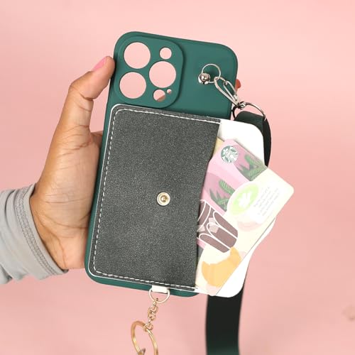 Image of Peeperly Back Cover Case for iPhone 14 Pro Max Scratch Resistant Anti-Slip TPU Shockproof Protective Durable Butterfly Lock Case for Girls & Women(Green)