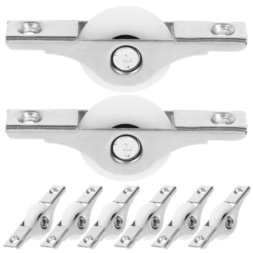 HOMSFOU 8Pcs Ruedas De Puerta Corredera De Nylon, Rodillos De Reemplazo Para Ventanas Y Armarios, Guía De Rueda De Puerta Corredera, DiseñO Blanco, 25Mm