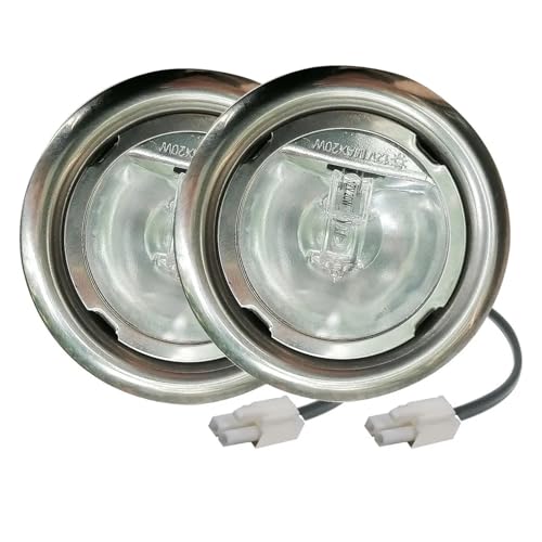 eufeifeiegds 2ピース古い12V ACレンジフードライト20Wハロゲン電球50mm穴キッチンキャビネット電球クリアガラスカバー煙排出ライト用 wefeiegds