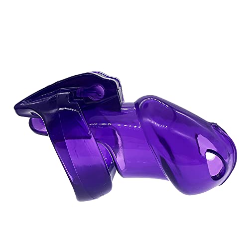 Image of HT-V4 Chastity Cage for Men | 5 Adjustable Wide Rings & 6 Colors | Beginner-Friendly | Adult Sex Toy with Sizing Guide (Purple, Standard)