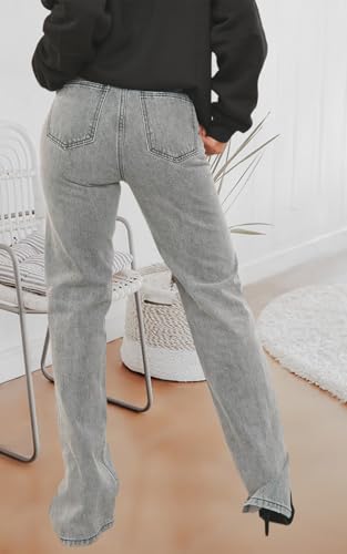 Women's Skinny Straight Leg Mid-High Waist Denim Jeans Casual Stretchy Denim Pants4