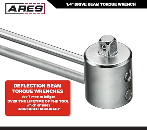 Image of ARES 70213-1 /4-inch Drive Beam Torque Wrench - 0-80 Inch /Pounds and 0-9 Newton /Meter Torque Wrench - High Visibility Markings for Easy Readings