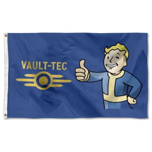 Vault Tec Flag 3x5 Ft Vivid Color Double Stitched Brass Grommets Polyester Banner (II)