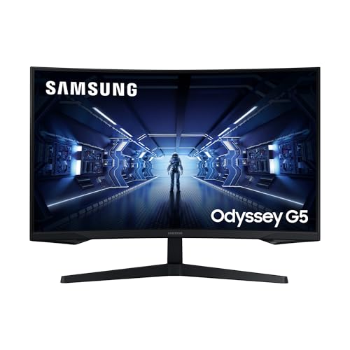 Samsung Odyssey G5 Curved Gaming Monitor C32G54TQBU, 32 Zoll, VA-Panel, WQHD-Auflösung, AMD FreeSync Premium, 1 ms (MPRT) Reaktionszeit, Bildwiederholrate 144 Hz, Schwarz
