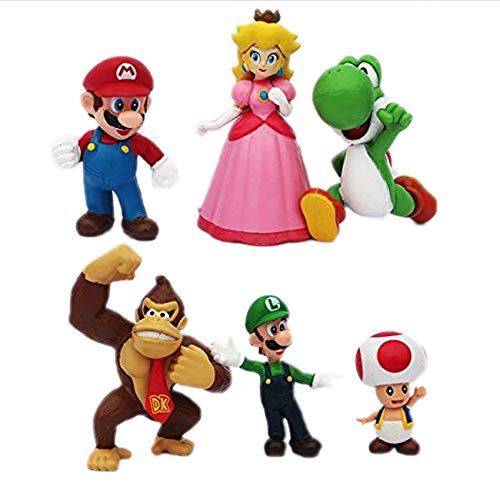 Kit Boneco Super Mario 6 Personagens Caixa À Pronta Entrega