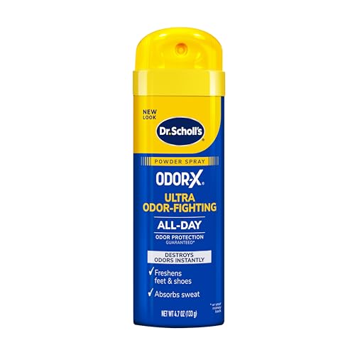 Dr. Scholl's ODOR-X ULTRA ODOR-FIGHTING POWDER SPRAY, 4.7 oz // Destroys Odors Instantly - All-Day Odor Protection - Freshens Feet & Shoes