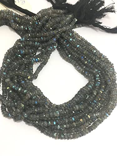 Perles rondelles labradorite 4mm LKBEADS lot de 5 rangs pour création de bijoux