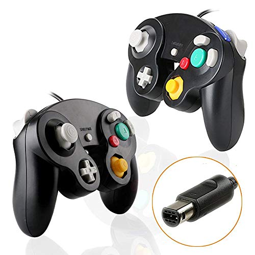 OOOUSE Lot de 2 manettes de Jeu filaires pour Manette de Jeu Wii Noir