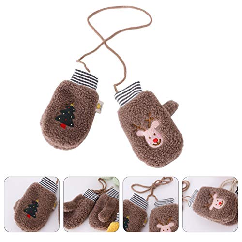 KESYOO 1 par de Luvas de Inverno BebÃª Luvas de Dedo Inteiro Luvas Quentes de Inverno de Natal Trico